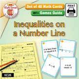 Inequalities on a Number Line: Math Sense Card Games & Mat
