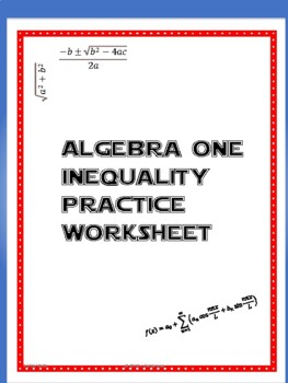 Preview of Inequalities worksheet level 1