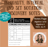 Inequality, Interval and Set Notation Discovery Notes INB