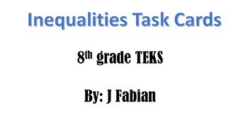 Preview of Inequality Task Cards