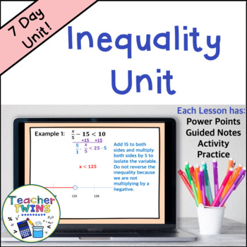 Preview of Solving One-Step and Two-Step Inequalities Unit