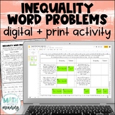 Inequality Word Problems Digital and Print Activity for Go