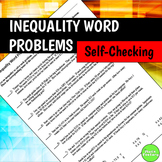Inequality Word Problems Self-Checking Worksheet
