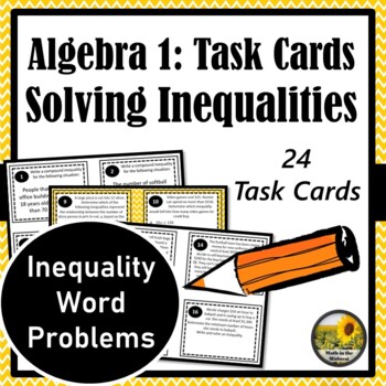 Preview of Inequality Word Problems Task Cards ⭐Algebra 1