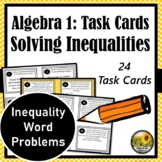 Inequality Word Problems Task Cards ⭐Algebra 1