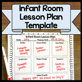 Preview of Infant Classroom Lesson Plan Template
