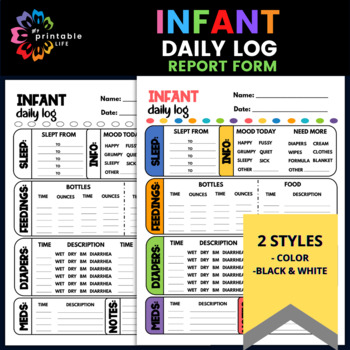 Preview of Infant Daily Log Printable Report Form