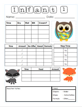 Preview of Infant Daily Report Template