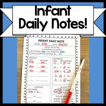 Preview of Infant Daycare Daily Notes!