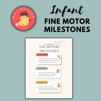 Preview of Infant Fine Motor Milestones Checklist for 0 to 12 Months | Child Development