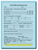 Infant/Toddler/Preschool Daily Reports with Special Events Blue