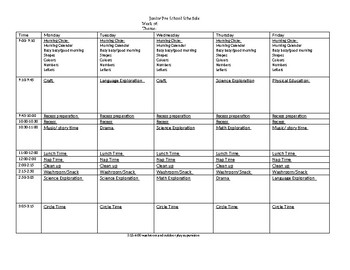 Infant/Toddler/Preschool Schedule by Ms French teach outside the box