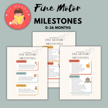 Preview of Infant and Toddler Fine Motor Milestones Early Intervention Occupational Therapy