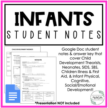 Preview of Infants Unit Notes | Google Docs | Child Development | Family Consumer Sciences