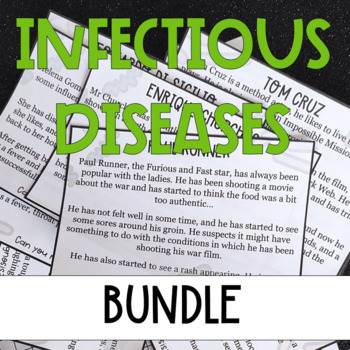 Preview of Infectious diseases, bacteria and virus diseases task card bundle