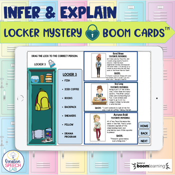 Preview of Infer & Explain BOOM Cards™️: Locker Mystery