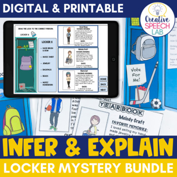 Preview of Infer & Explain - Locker Mystery Bundle - Printable and Boom Cards™