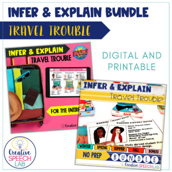 Preview of Infer & Explain Travel Bundle - Printable and Boom Cards™️