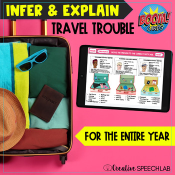 Preview of Infer & Explain Travel Trouble BOOM Cards™️ for the Entire Year