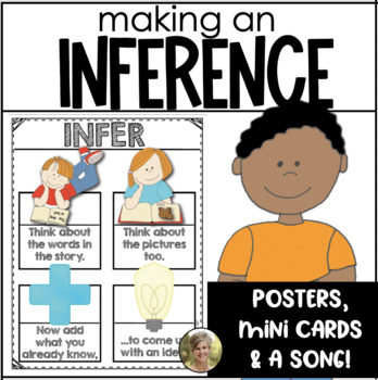 Preview of Making Inferences Poster, Cards & Song for Kindergarten and First Grade
