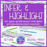 Infer and Highlight for older students - Special Education