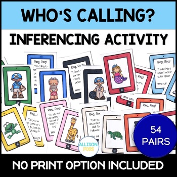 Preview of Inferencing Activity Who's Calling? Digital and Print