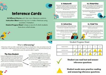 Preview of Inference Cards for 1st to 3rd Grade - 24 Stories with Questions + Instructions