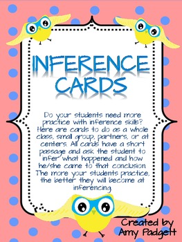 Preview of Inference Cards for Primary and Intermediate Grades