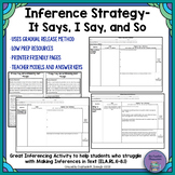 Making Inferences - Inference Intervention Activity - It S
