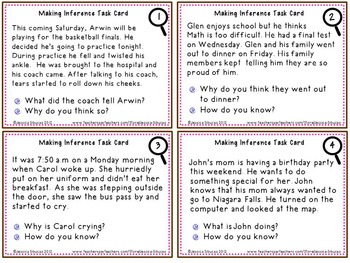Inference Task Cards by Jessi's Archive | Teachers Pay Teachers