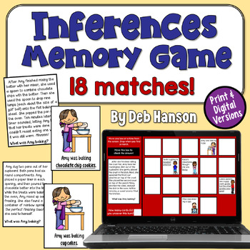 Preview of Inference Memory Game or Comprehension Activity in Print and Digital