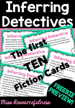 Preview of Inference Fiction Task Cards FREE PREVIEW