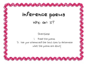 Preview of Inference Poems -Who Am I? FREEBIE
