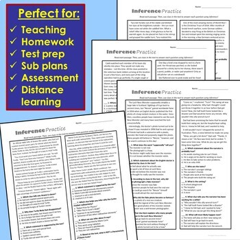 Inference Practice Quizzes by English Teacher Mommy | TpT