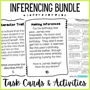 Preview of Making Inferences Task Card & Activities Bundle - Short Stories for Inferencing
