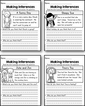 Inference Reading Prehension Practice By Kaitlynn