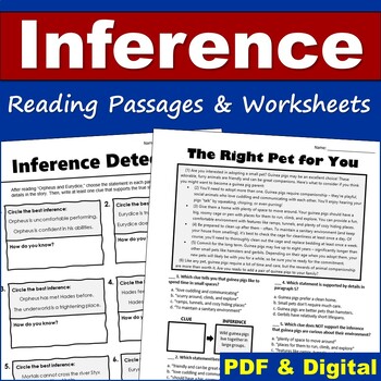 Preview of Making Inferences Worksheets for Middle School - PDF & Digital