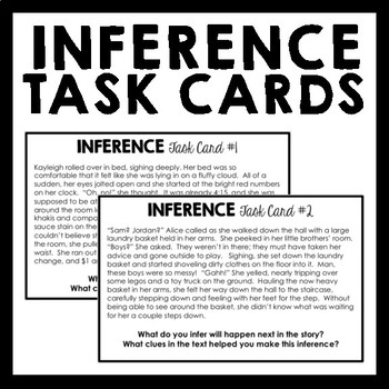 Preview of Inference Reading Passages Task Cards