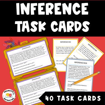 Preview of Making Inferences Task Cards, 4th, ELA, Differentiated, NO PREP