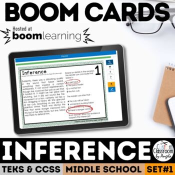 Preview of Inference Task Cards Digital Boom Cards