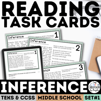 Preview of Inference Task Cards Reading Comprehension Passages Making Inferences Activities