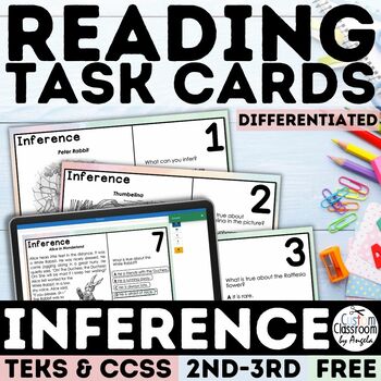 Preview of Inference Task Cards for Reading Comprehension | Differentiated | FREE