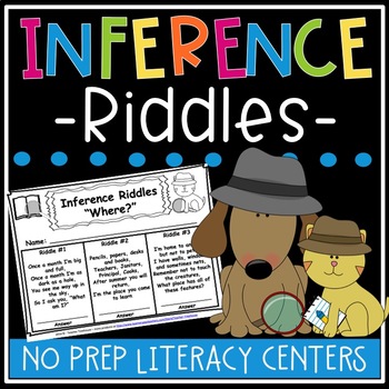 Preview of Inference Riddles Worksheets - Inference Activity Bundle