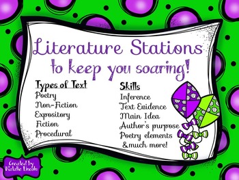 Preview of Literature Stations - Inference, Text Evidence, Main Idea,  Poetry & More!