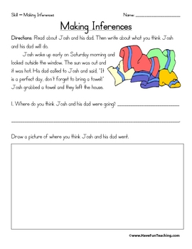 Inference Worksheets by Have Fun Teaching  Teachers Pay Teachers