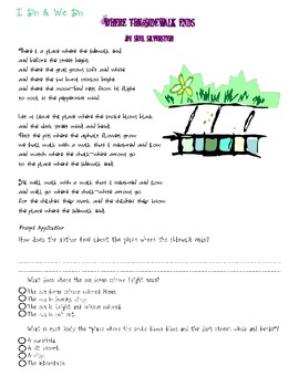 Preview of Inference with Poetry Lesson using Where the Sidewalk Ends by Shel Silverstein