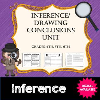Preview of Inference/Drawing Conclusions Unit- Common Core- 4th, 5th, 6th- DIGITAL TOO