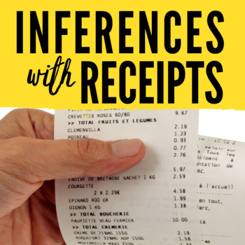 Preview of Inferences Activity with Receipts