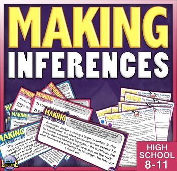 Preview of Making Inferences & Drawing Conclusions Activities Practice on 40 Task Cards