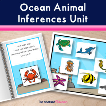Preview of Inferences Speech Therapy Book Ocean Adaptive Books Special Education